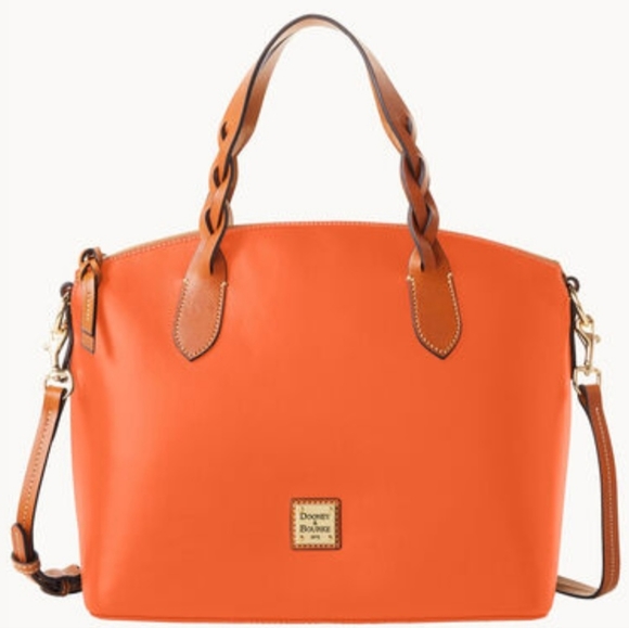 Dooney & Bourke Wexford Leather Small Heidi Satchel/ coral - Picture 1 of 10